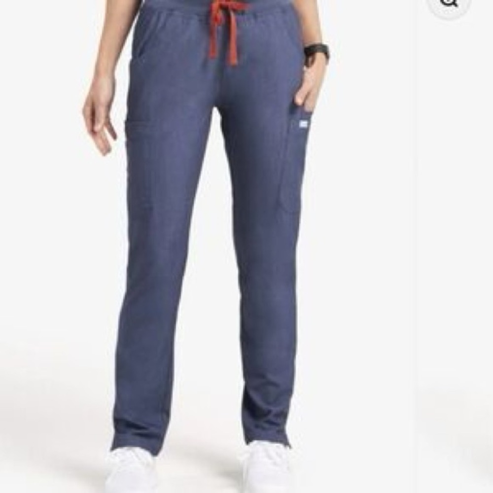 LAGOS charcoal Grey Jogger scrub Pants with burnt orange Drawstring